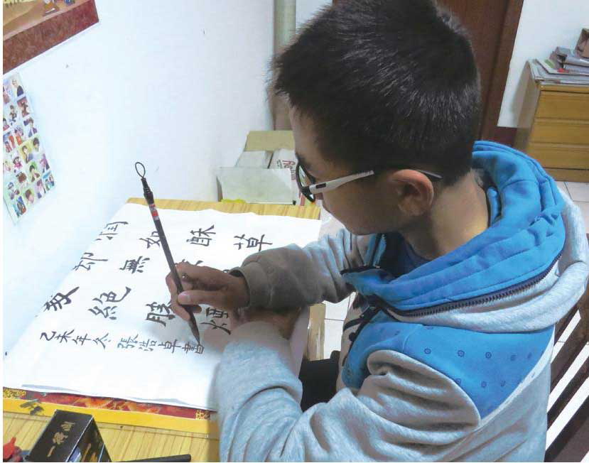 张浩卓 在书法的浸润中快乐成长