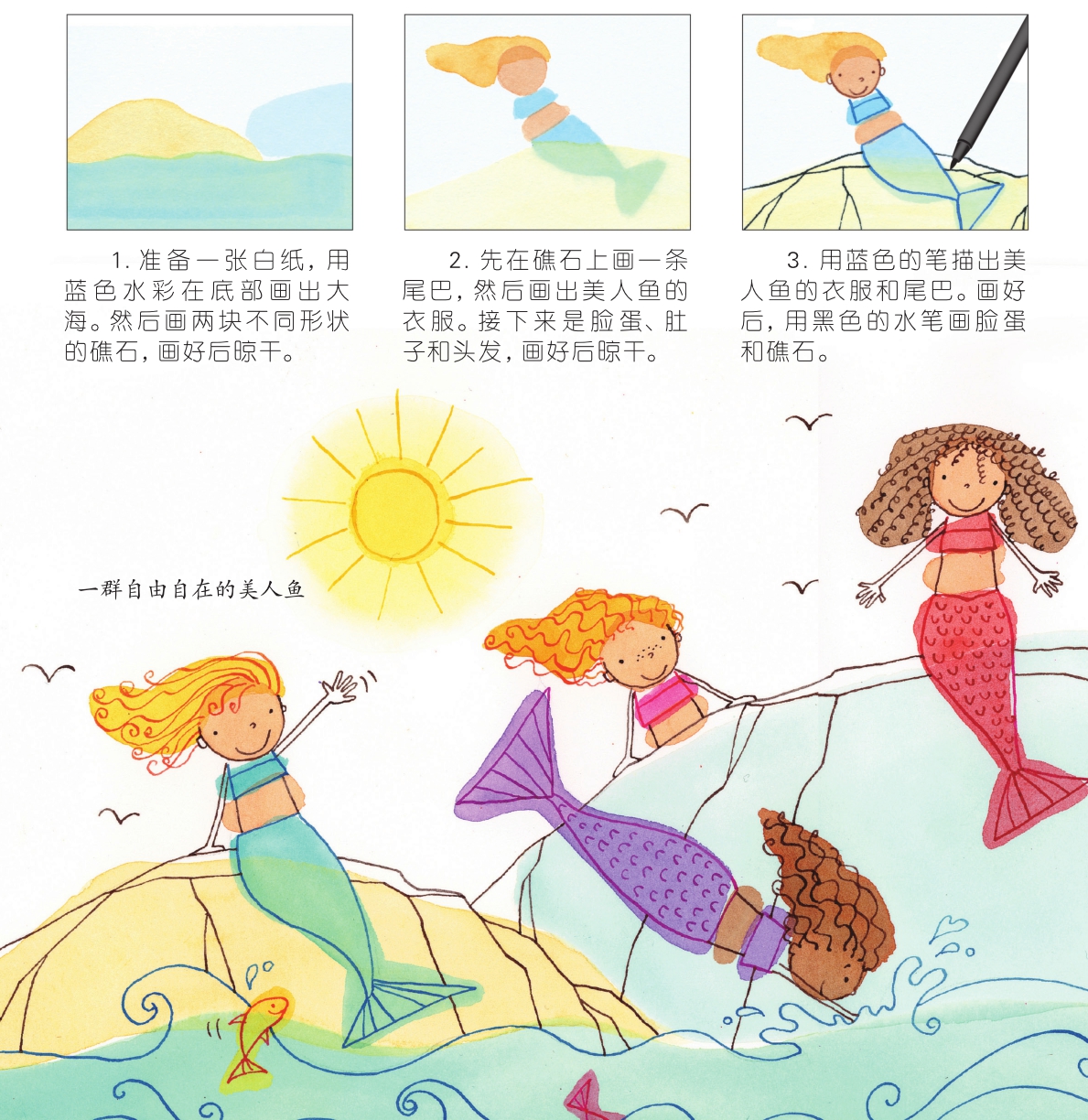 礁石上的美人鱼