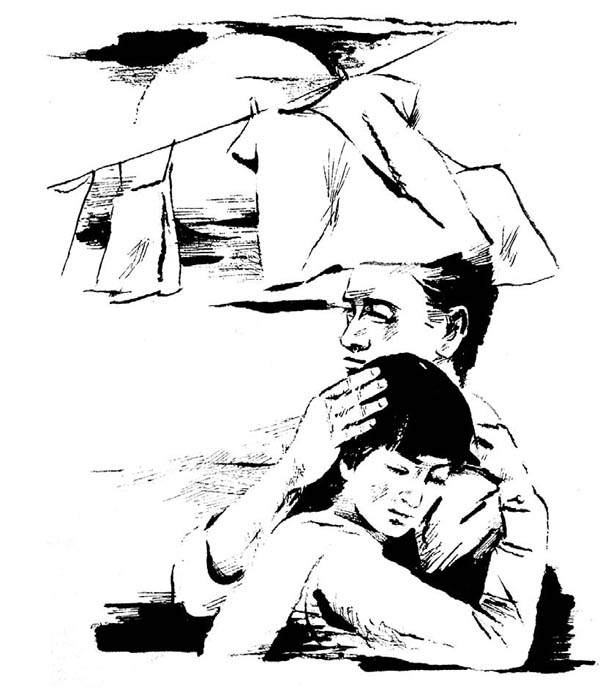 上面的女孩看下来